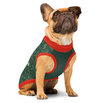 Merry Woofmas Dog Sweater | Green Ribbon Pattern Christmas Pet Knitwear Back-Print